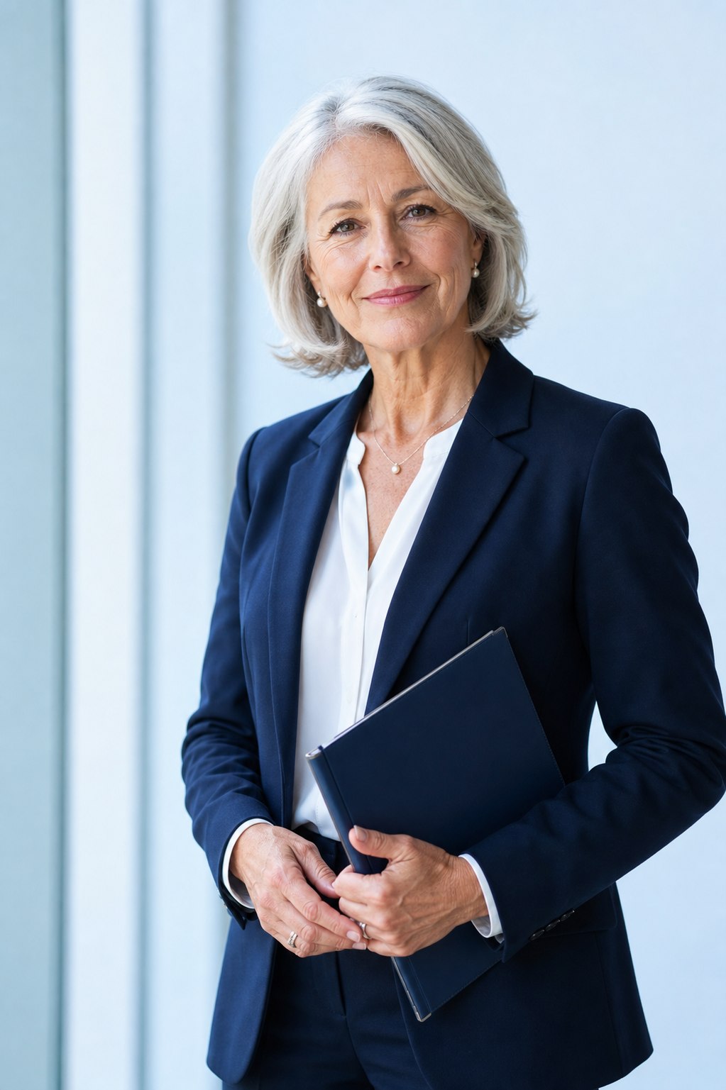 Conseillère retraite expérimentée aux cheveux gris